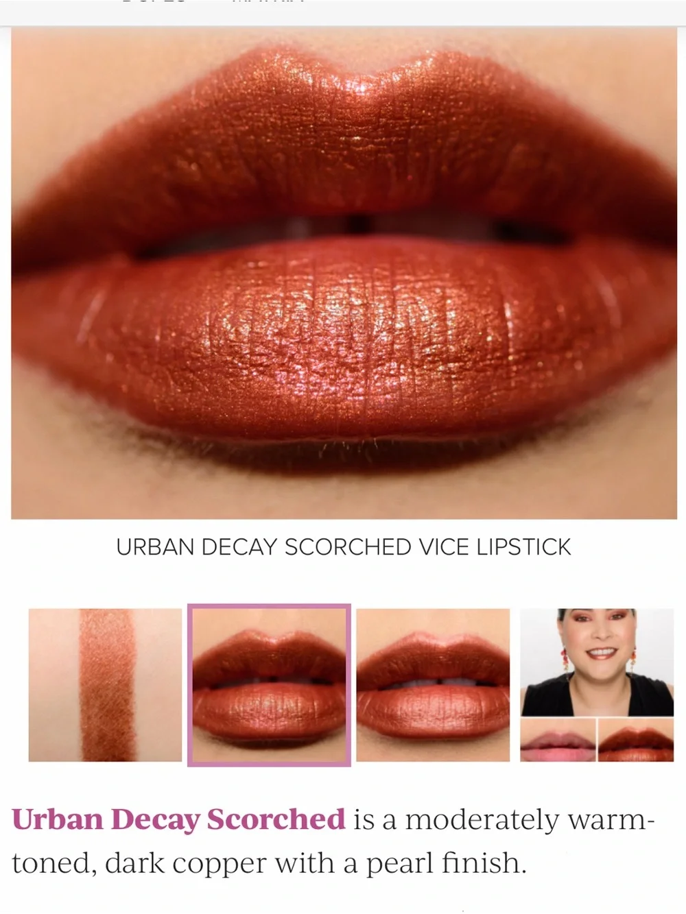 Urban Decay Vice Lipstick Scorched Full Size New In Box
